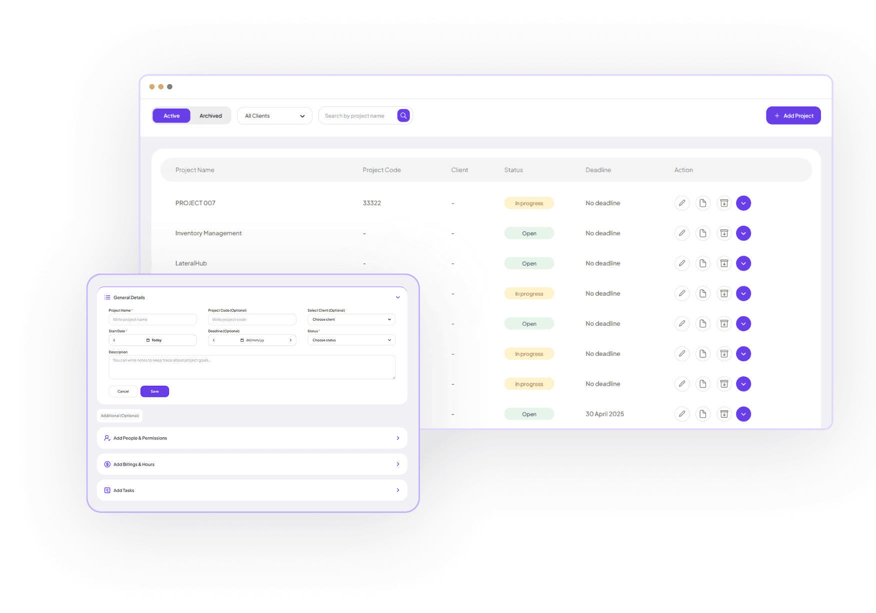 Easy Project Collaboration Interface