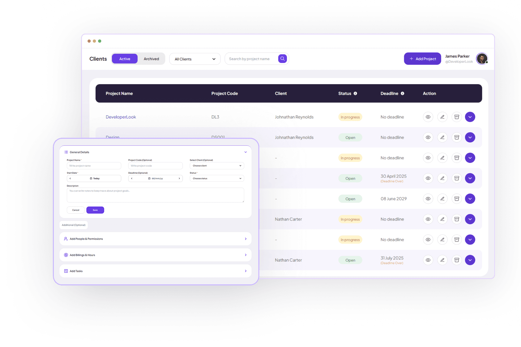 Easy Project Collaboration Interface