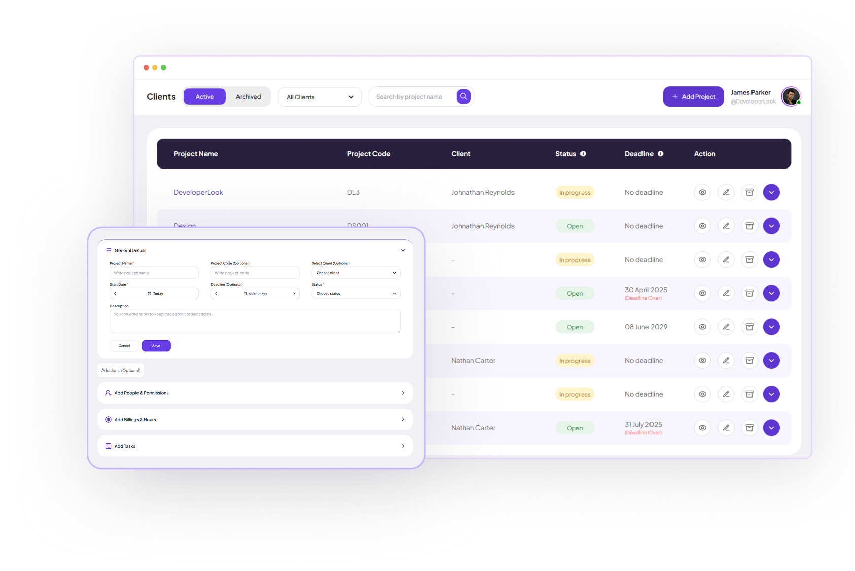 Easy Project Collaboration Interface