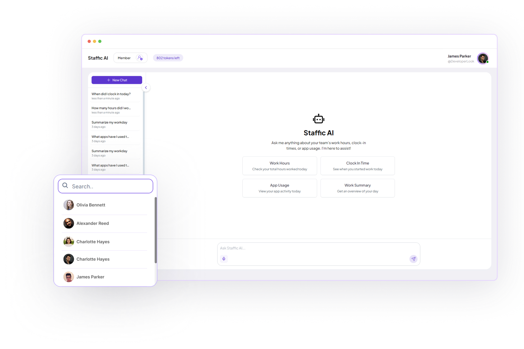 Your Smart Workday Assistant Interface